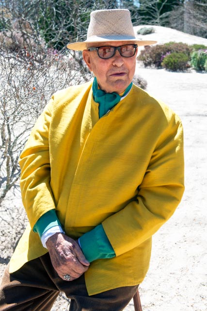 Founder of the LongHouse Reserve, the ever dapper Jack Lenor Larsen sat in the sun in his forsythia-gold silk jacket, greeting visitors to "The Rites of Spring."