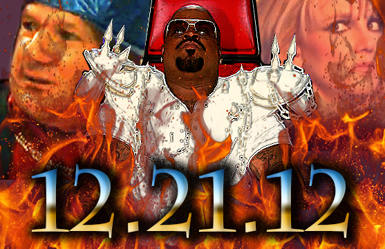 12-21-12 Countdown DAY 9 graphic with Cee Lo Green, Brittany Spears and Little People Big World: Wedding Farm