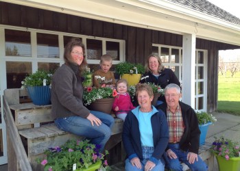 The Halsey family today at The Milk Pail: Amy, Will, Kay, Evelyn, Jenn, John, photo by Jane Julianelli