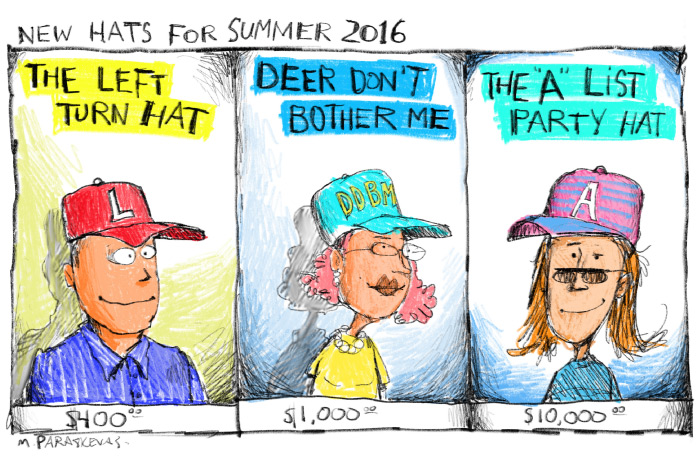 Left Turn Hat cartoon by Mickey Paraskevas