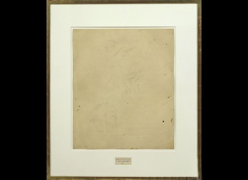 Robert Rauschenberg "Erased de Kooning Drawing,"1953
