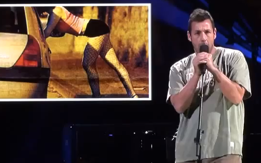 Adam Sandler sings "Sandy Screw Ya!" at 121212 Concert