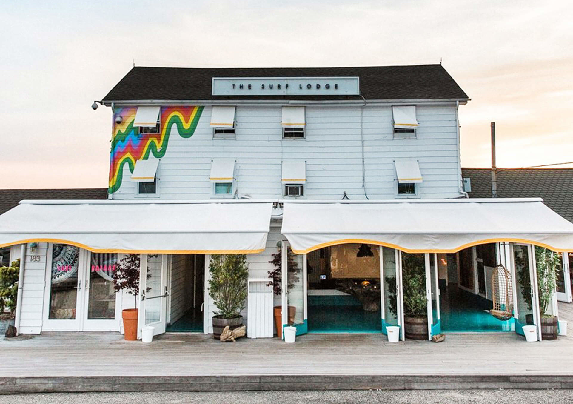 The Surf Lodge in Montauk one of the most popular East End hotels