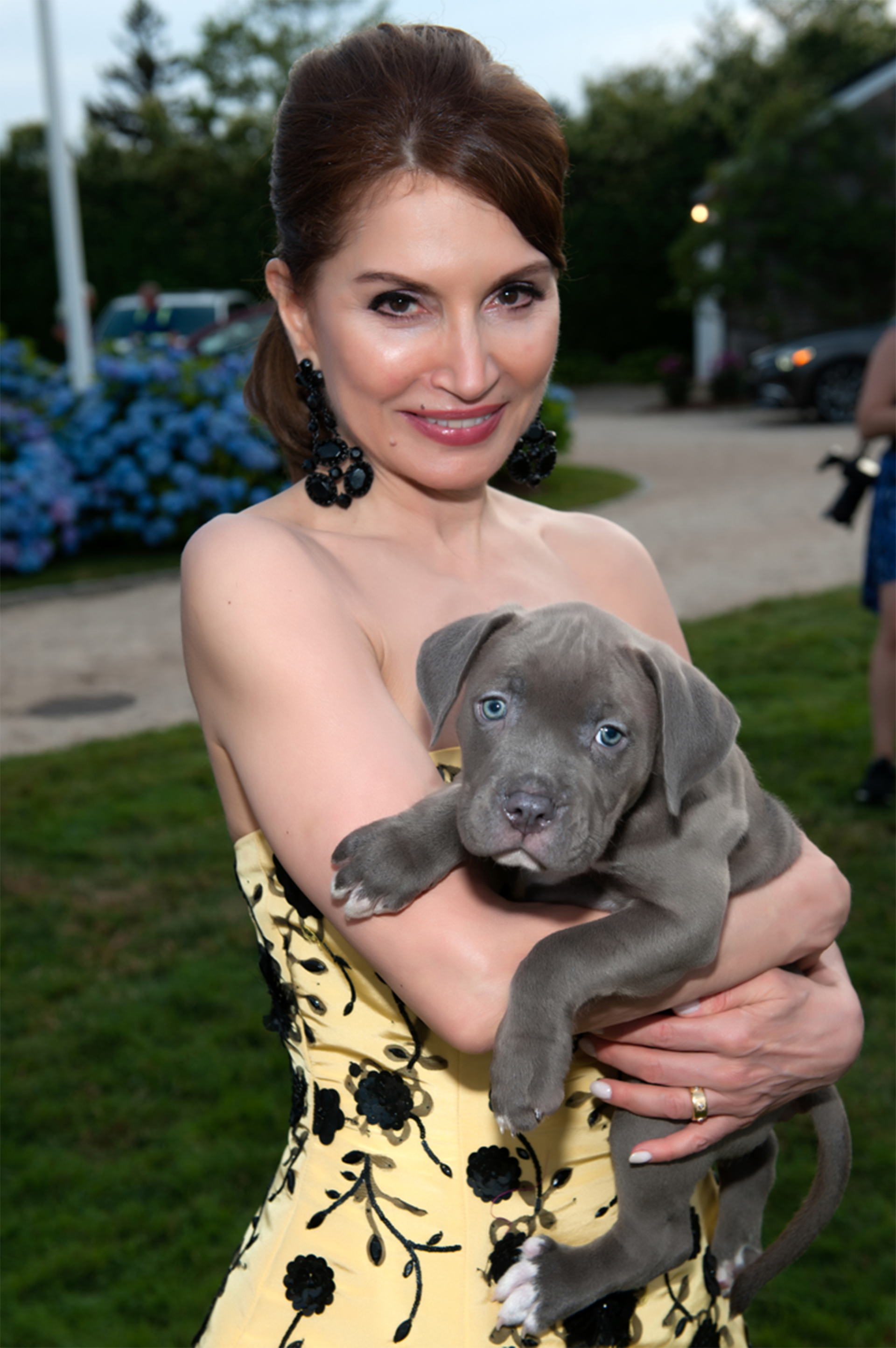 Jean Shafiroff and a four-legged dog friend