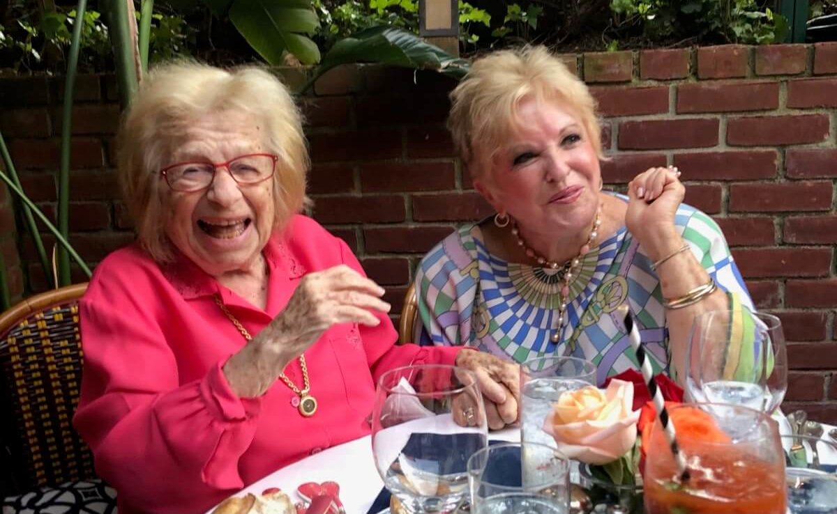 Enjoying dinner with Dr. Ruth at the American Hotel.