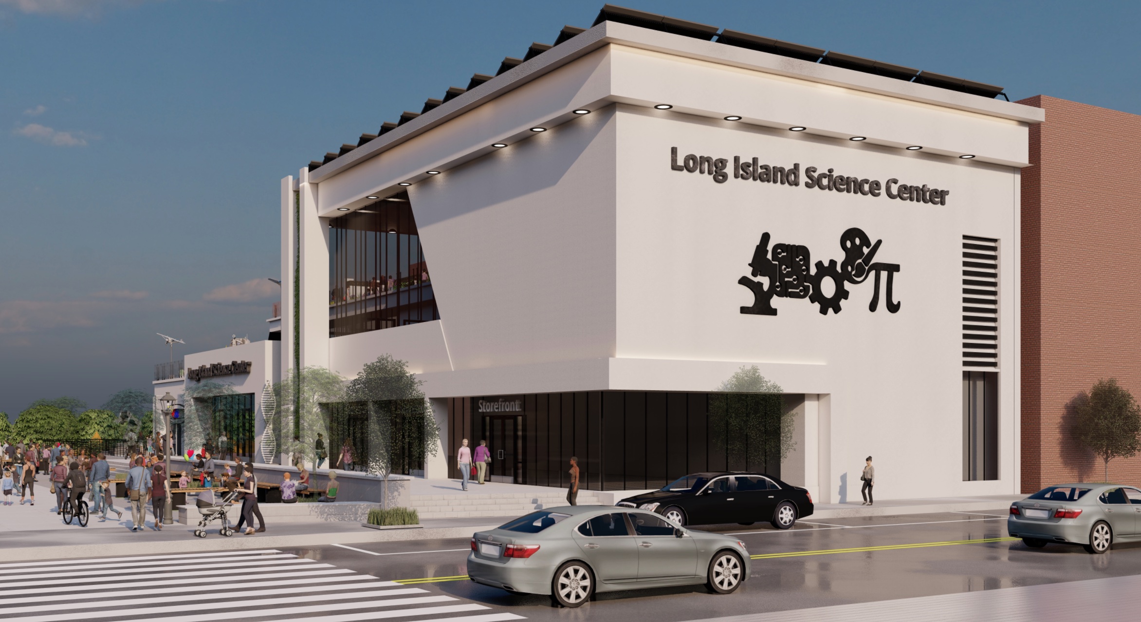 Render of planned LI Science Center in Downtown Riverhead