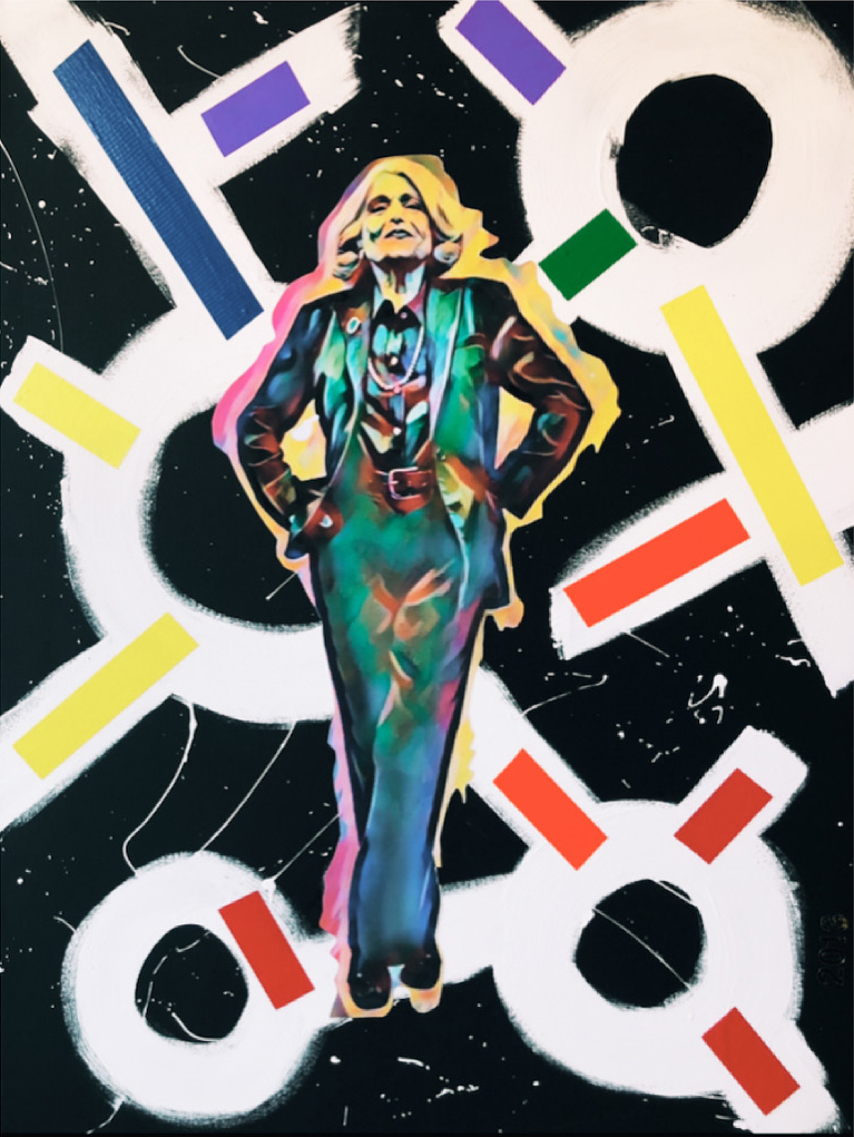 "Edie Windsor" mixed media by Rachel Wilkins