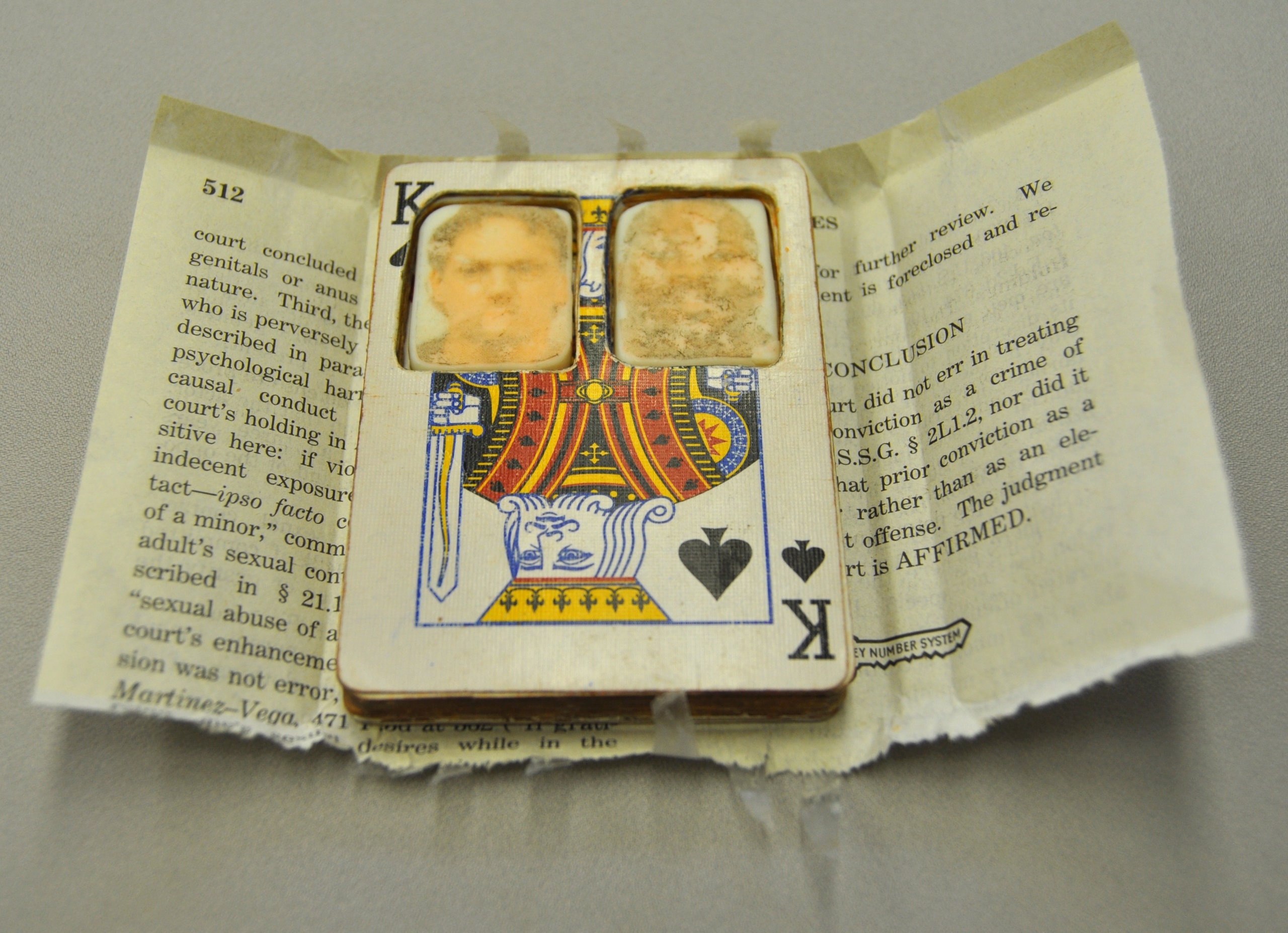 Jesse Krimes soap portraits hidden within a deck of cards as seen in Art & Krimes by Krimes