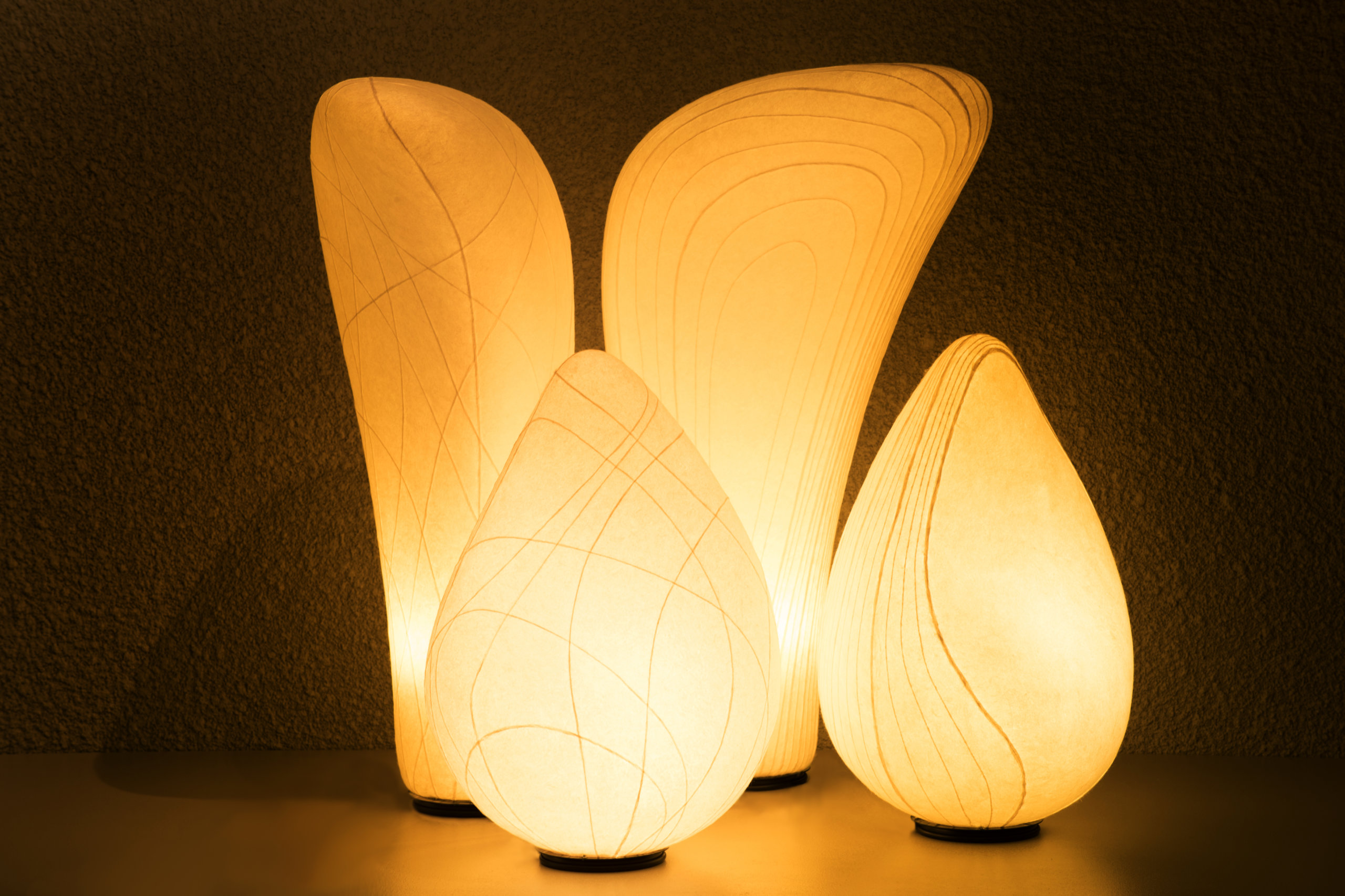 Eriko Horiki, "Washi Light Object ISHI," 2017; washi paper and resin mold, light fixture (steel)