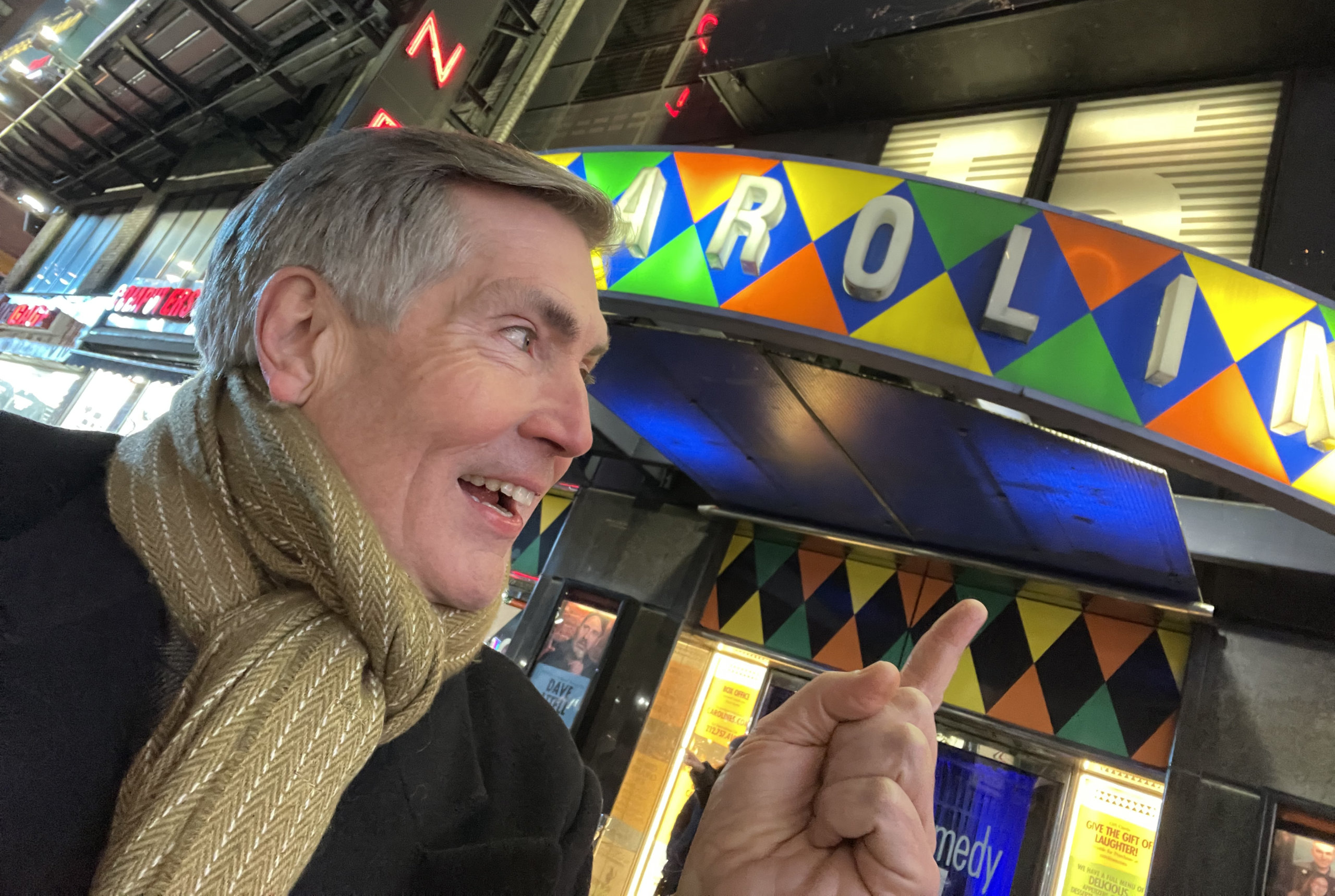 Bill McCuddy outside Carolines on Broadway