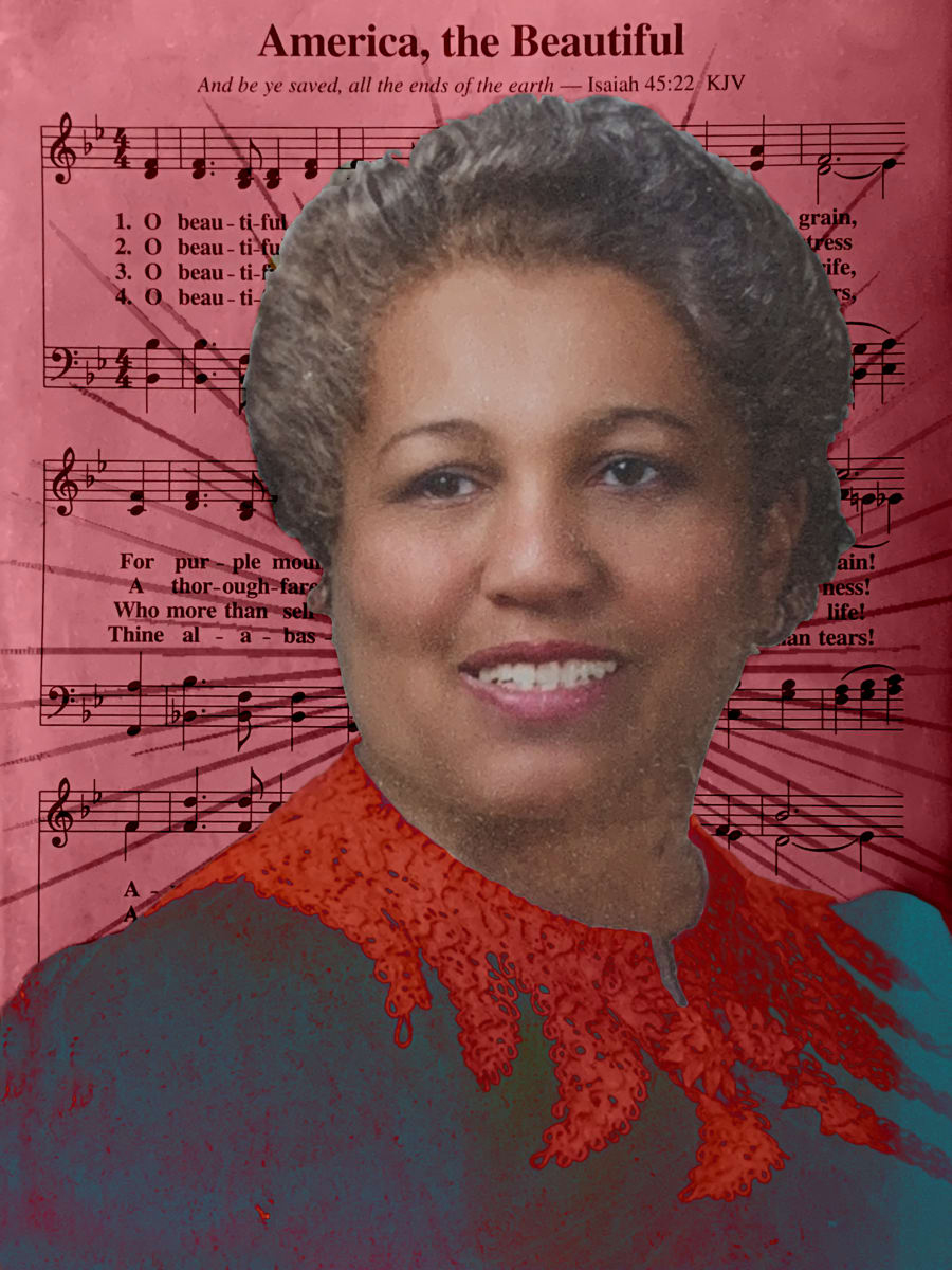 "America the Beautiful," collage by Demarcus McGaughey on view Juneteenth