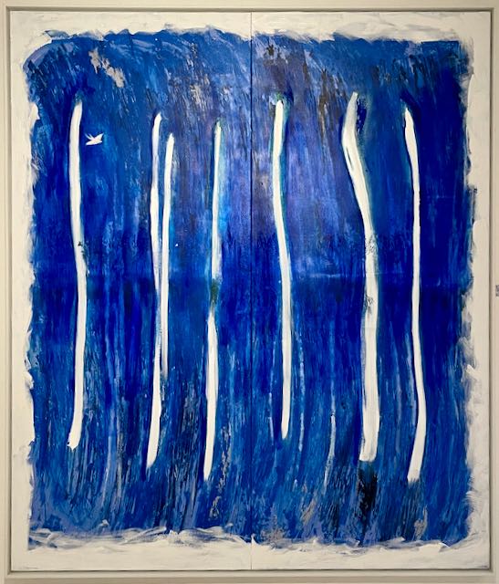 Camilla Webster's "Luck Is Arriving" (2022, Acrylic on Canvas, 84" X 72" X 3")