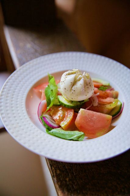 Mirabelle's Burrata and Heirloom Tomato Salad