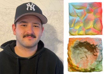 Austin Kenneth and two of his pieces