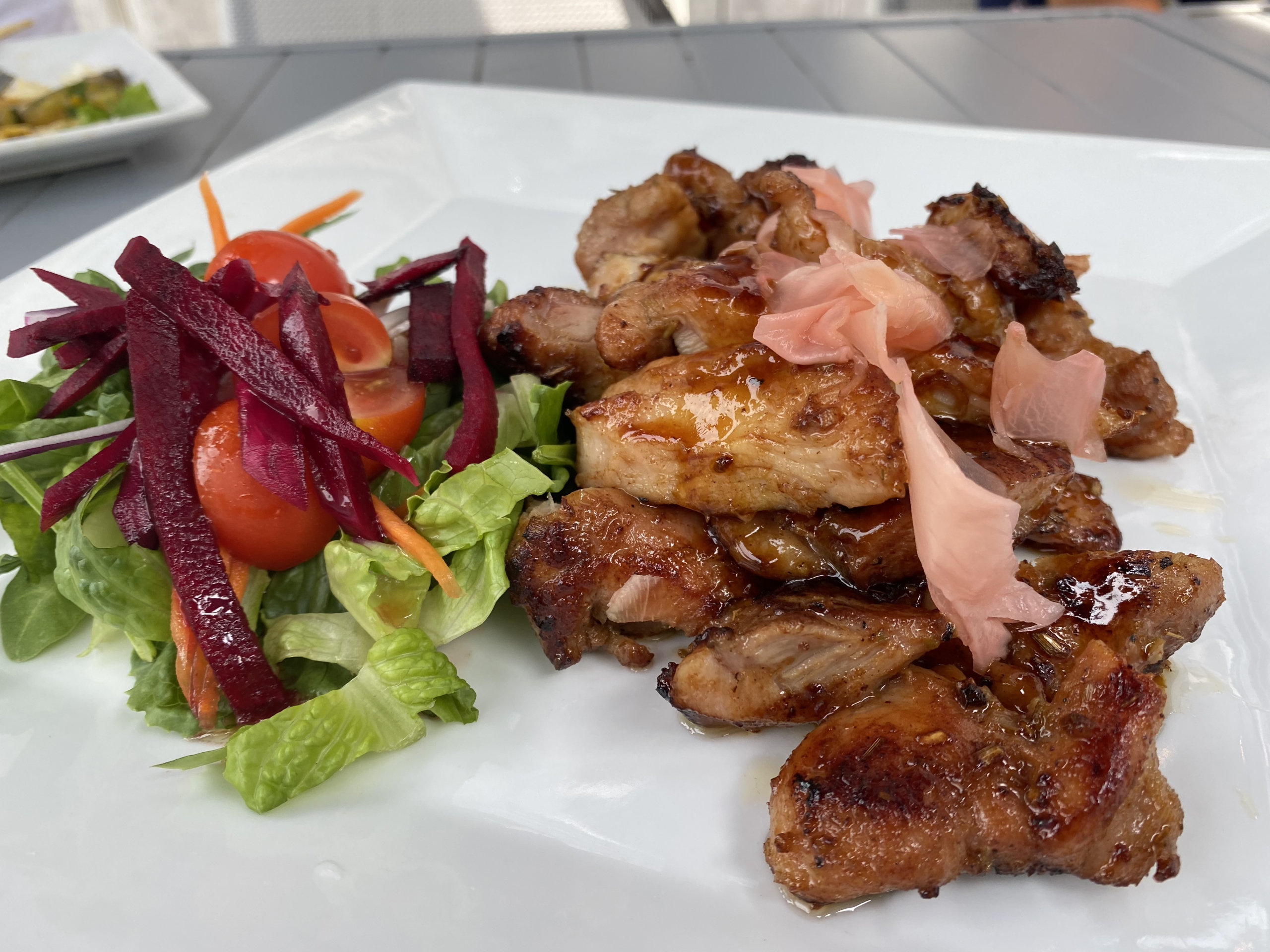 The ginger chicken excellent food at V-Café
