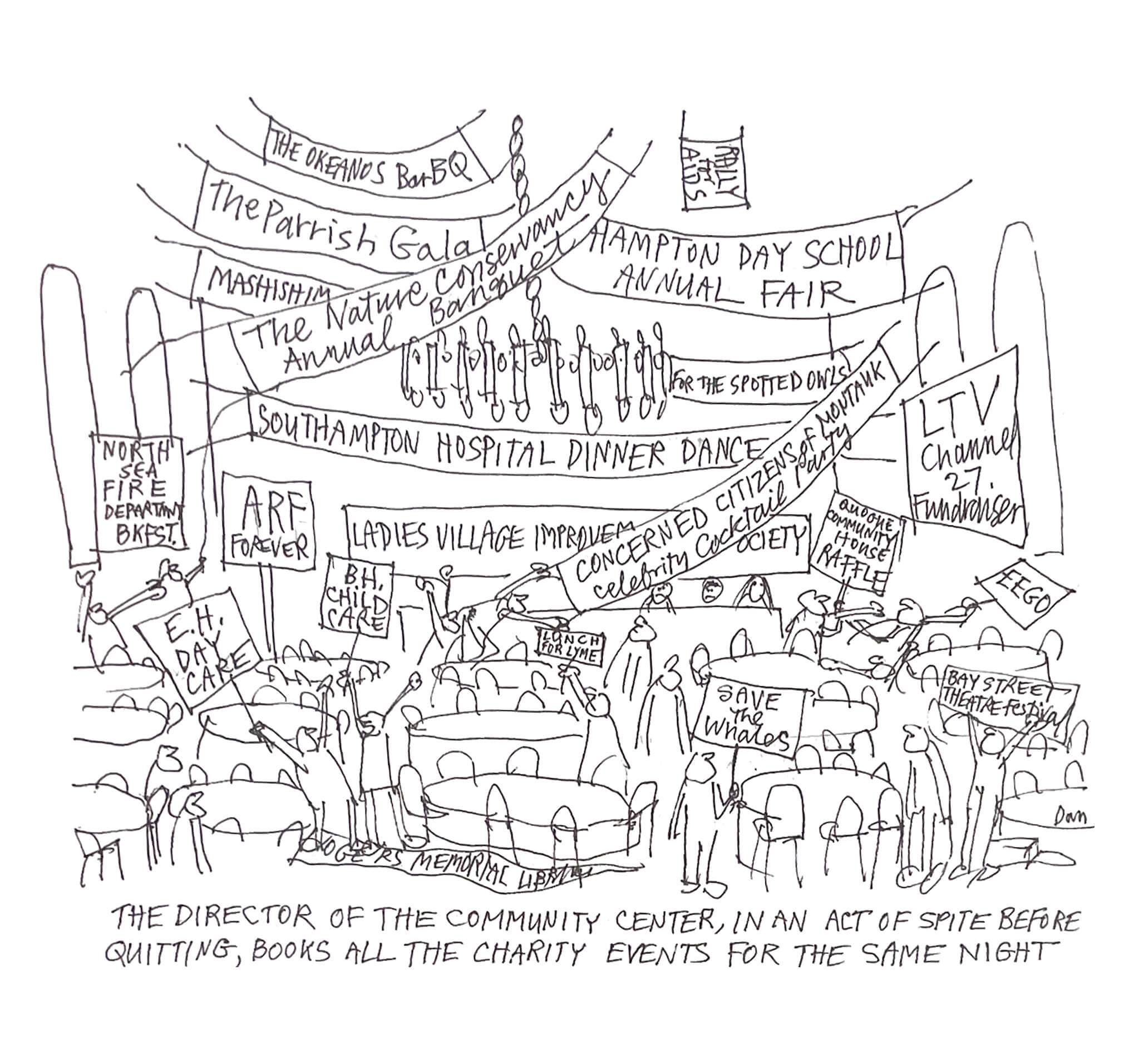 Hamptons Cartoon by Dan Rattiner