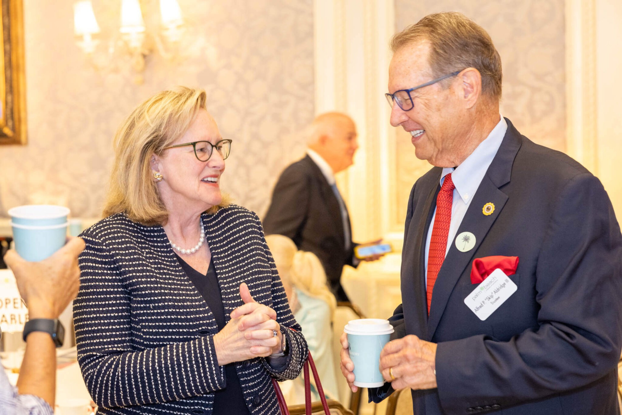 Palm Beach Town Council President Maggie Zeidman and Trustee Skip Aldridge
