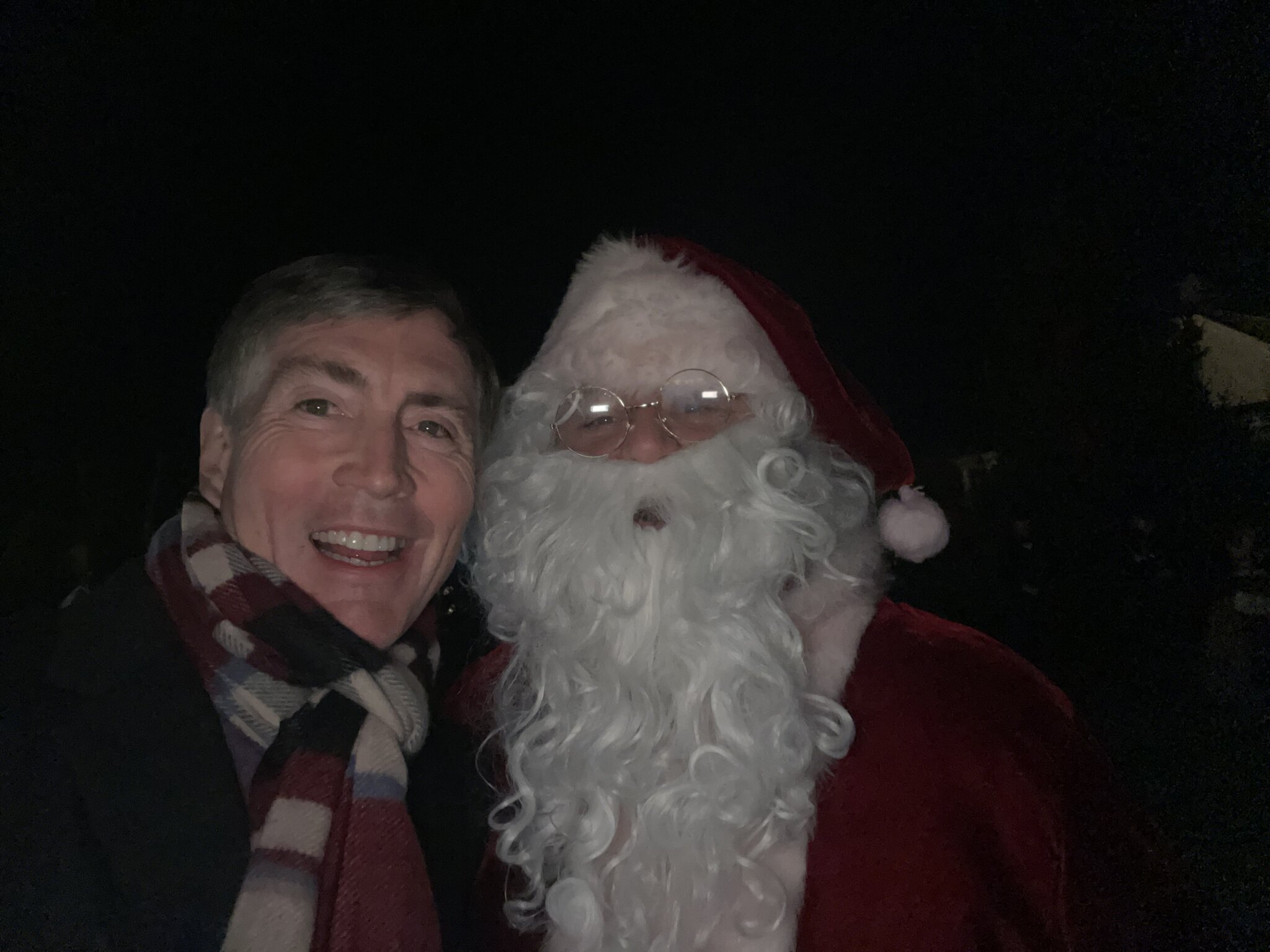 Bill McCuddy and Santa at Canoe Place in Hampton Bays
