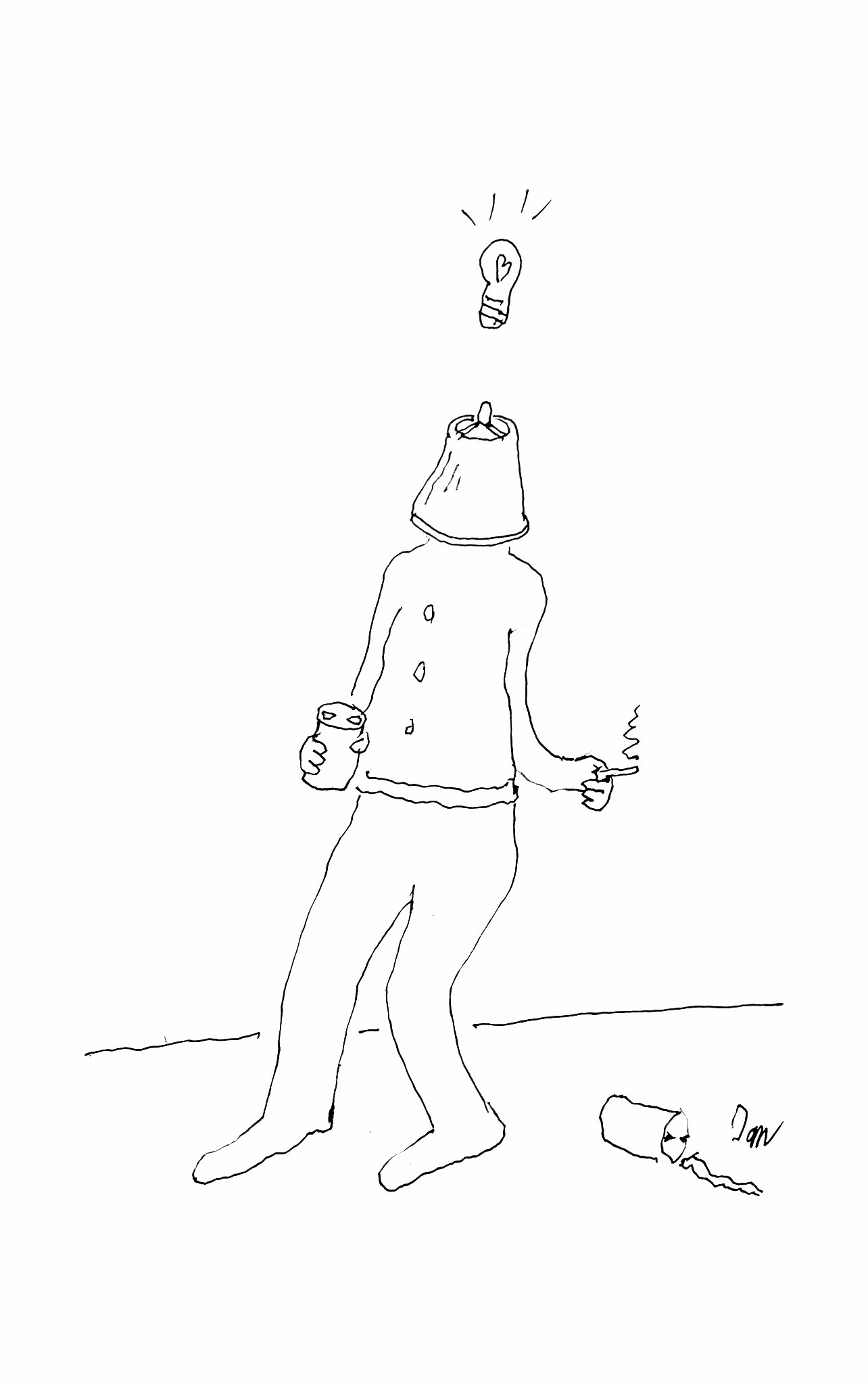 lampshade on head Cartoon by Dan Rattiner