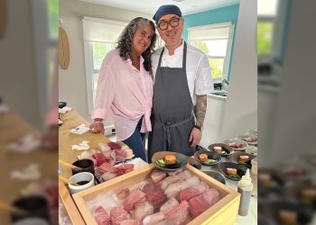 Taylor’s Sushi Suite owner Erin Finley and Chef Cheon Ho Hahn, aka “Chef Hancho” (Martc Horowitz)