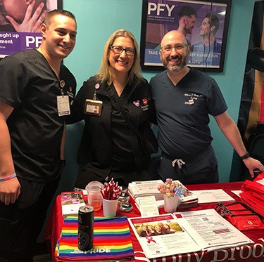 Dr. Bacchi, Dr. Osipoff and Dr. Berg representing Stony Brook Medicine at the PFY Trans Resource Expo