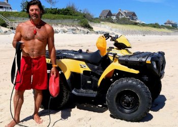 Jimmy Minardi of the East Hampton Village Surf Rescue Response Team on Georgica Beach