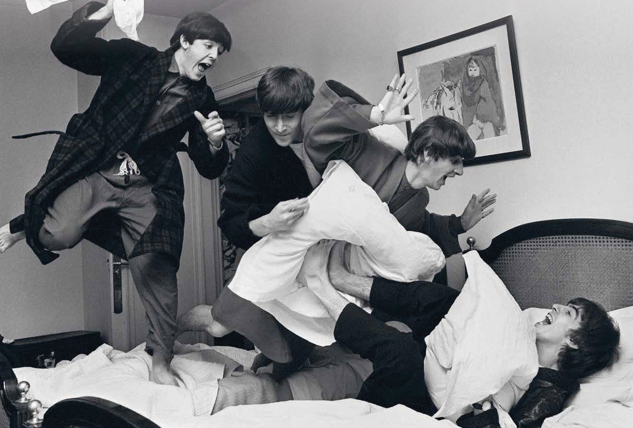 August 30, 2024, Dan's Papers cover art (detail) featuring photo of The Beatles in a pillow fight by Harry Benson