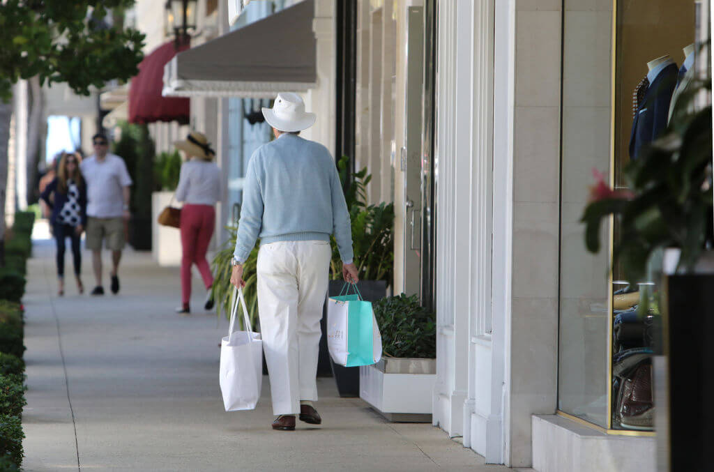 Worth Avenue, in Palm Beach, is one of the premier upscale shopping streets in the world