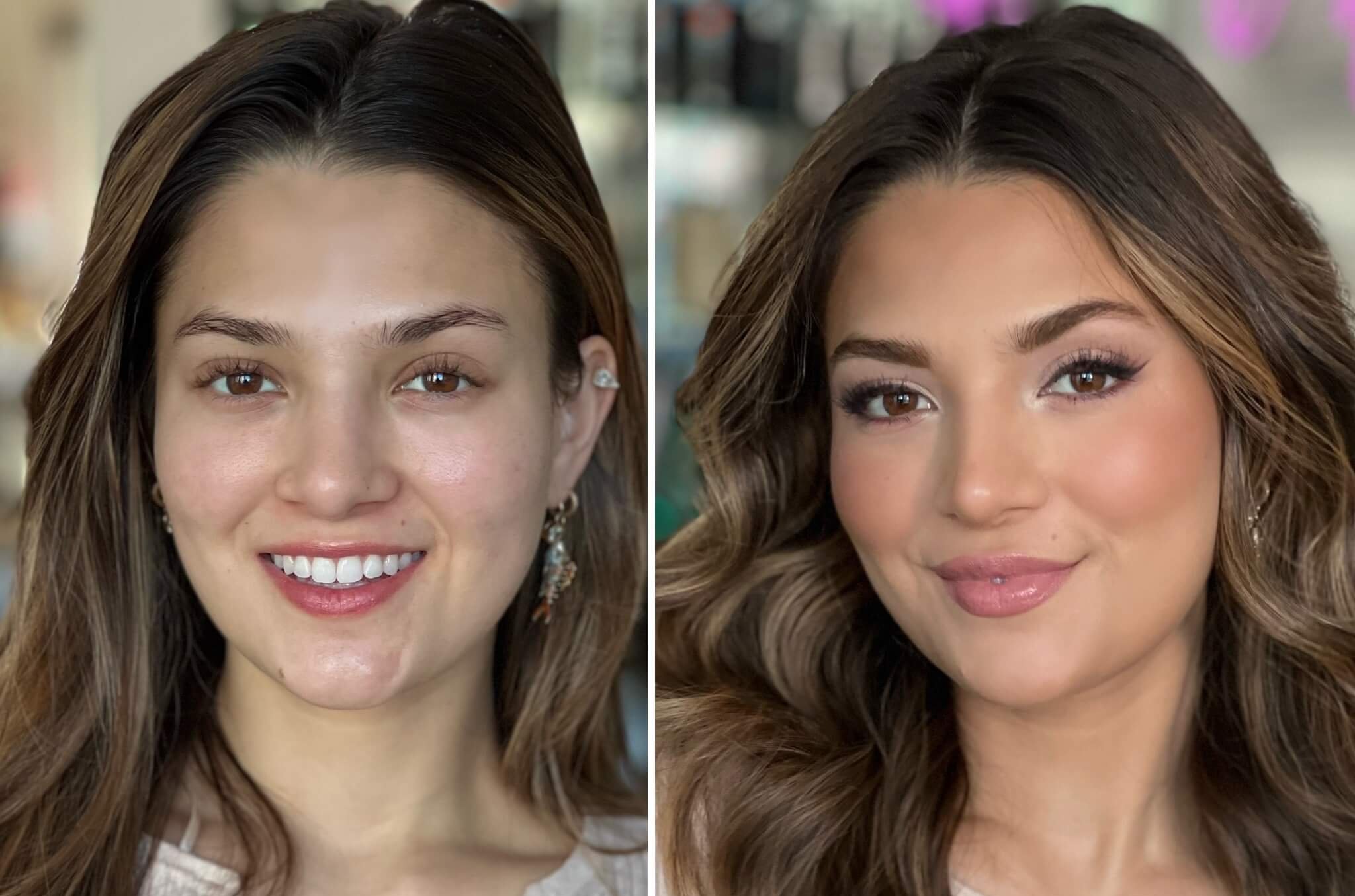 Model Juliana before and after her makeover (Kimberly Dawn)