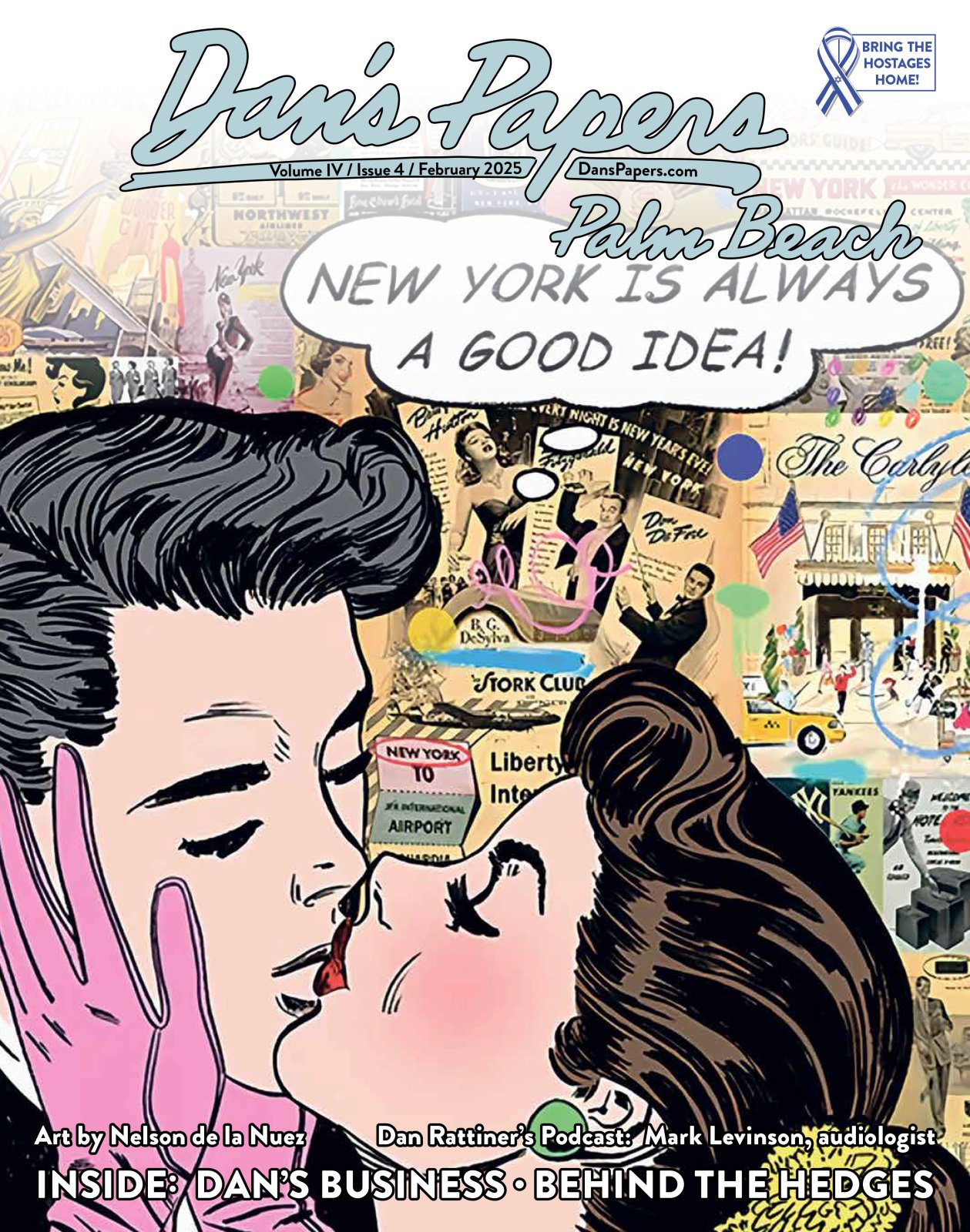February 2025 Dan's Papers Palm Beach cover art by Nelson de la Nuez