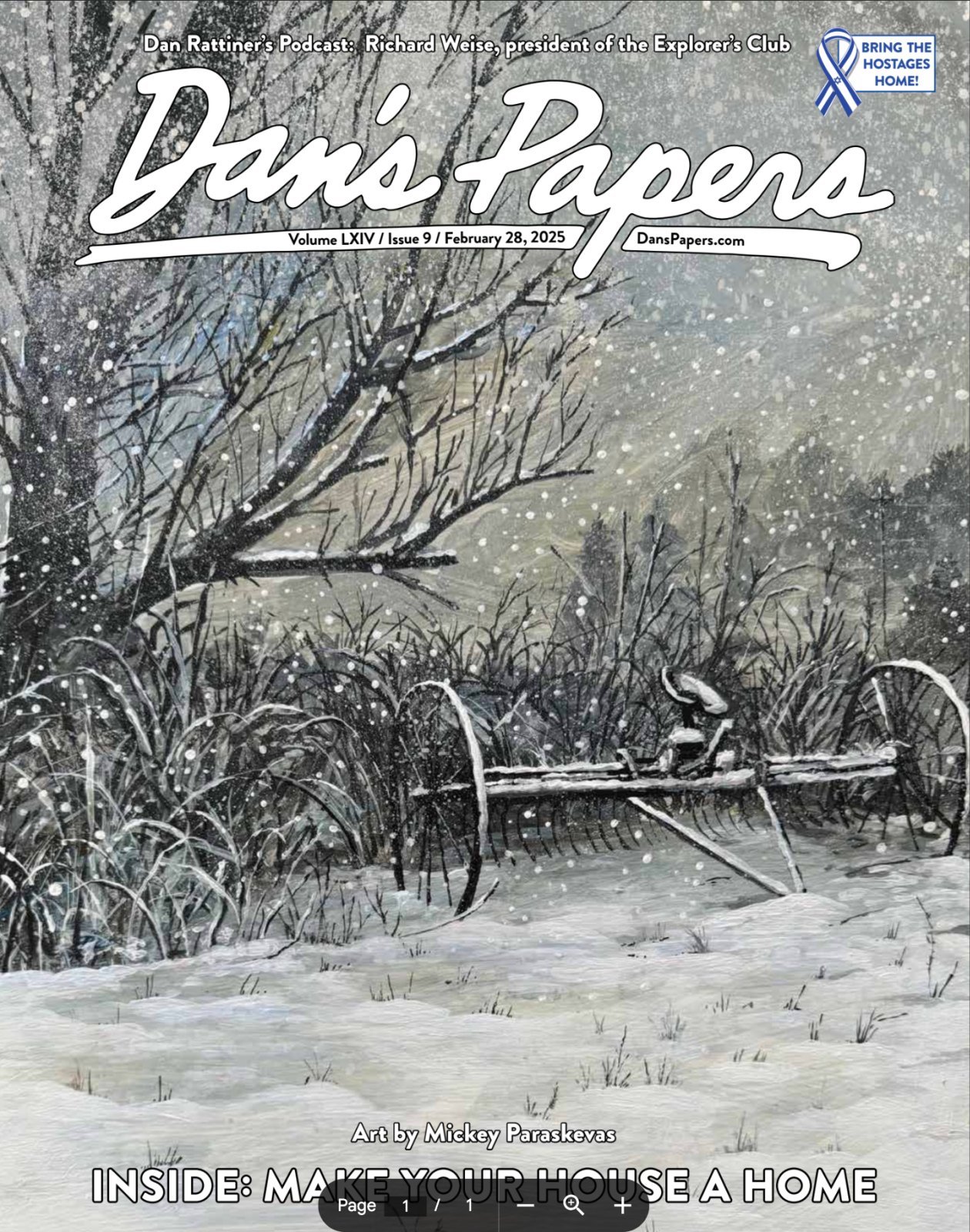 February 28, 2025 Dan's Papers cover art by Mickey Paraskevas