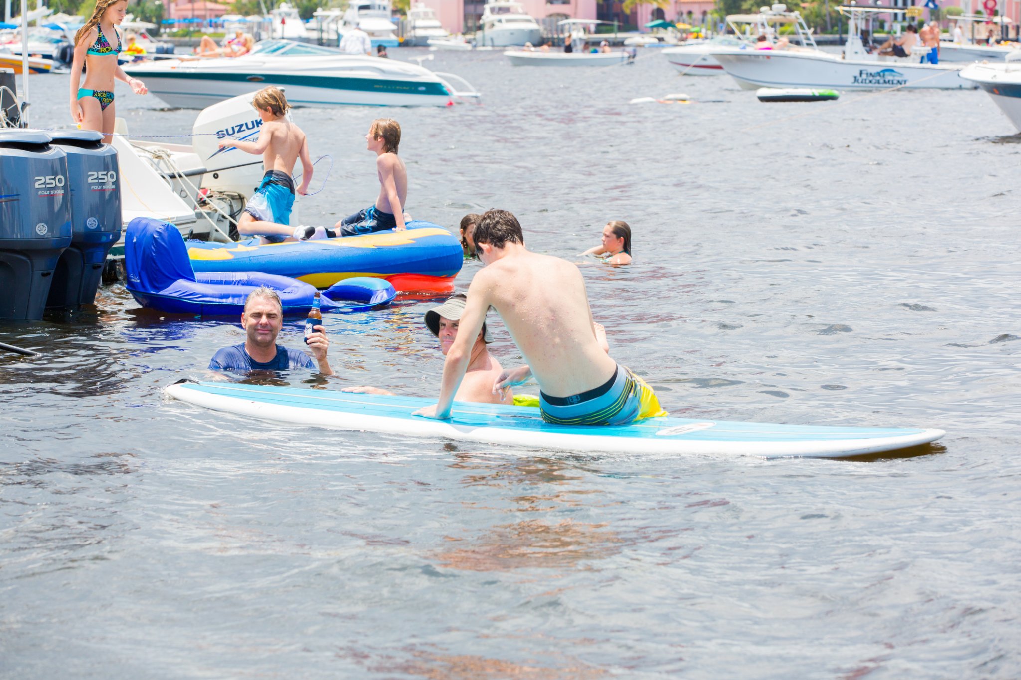 Hotel guests enjoying water sports in the "Boca Lake"