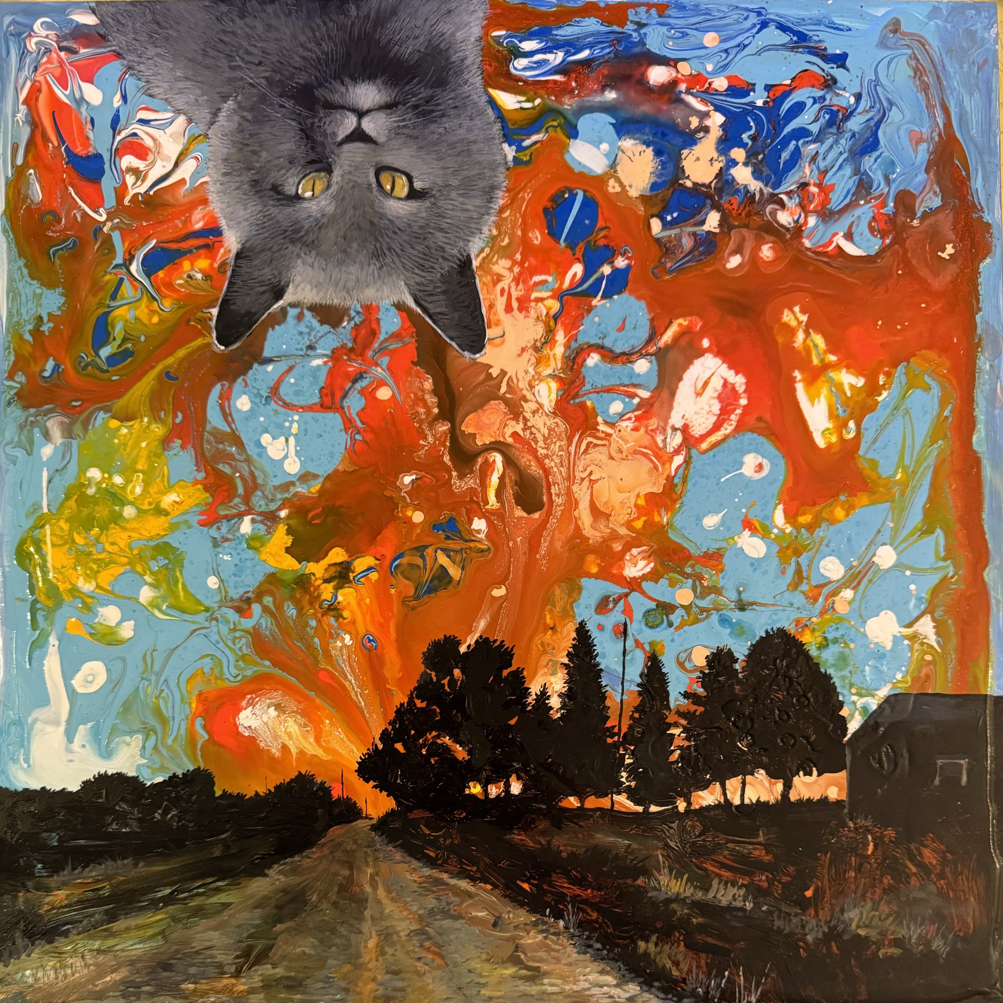 Creative cat painting by Mickey Paraskevas