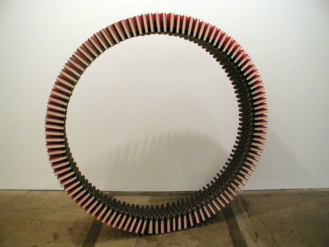 Book assemblage by Donald Lipski, on view in "Look at the Book," Courtesy Southampton Arts Center