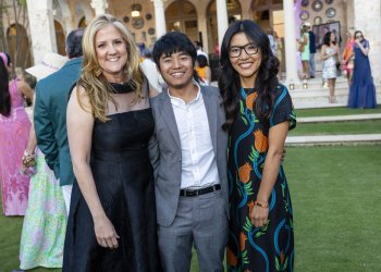 Kristen Risher, Phub Dorji, Sangay Choden at Habitat for Humanity Cocktail Party