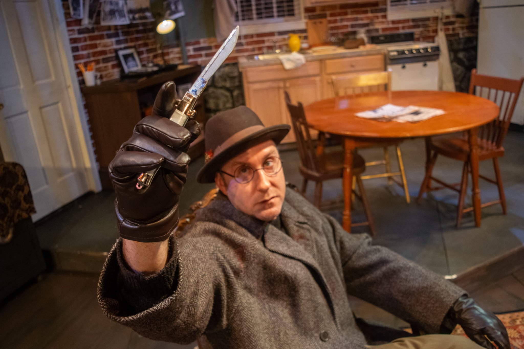 Scott Butler as Harry Roat, Jr., in Wait Until Dark at Theatre Three