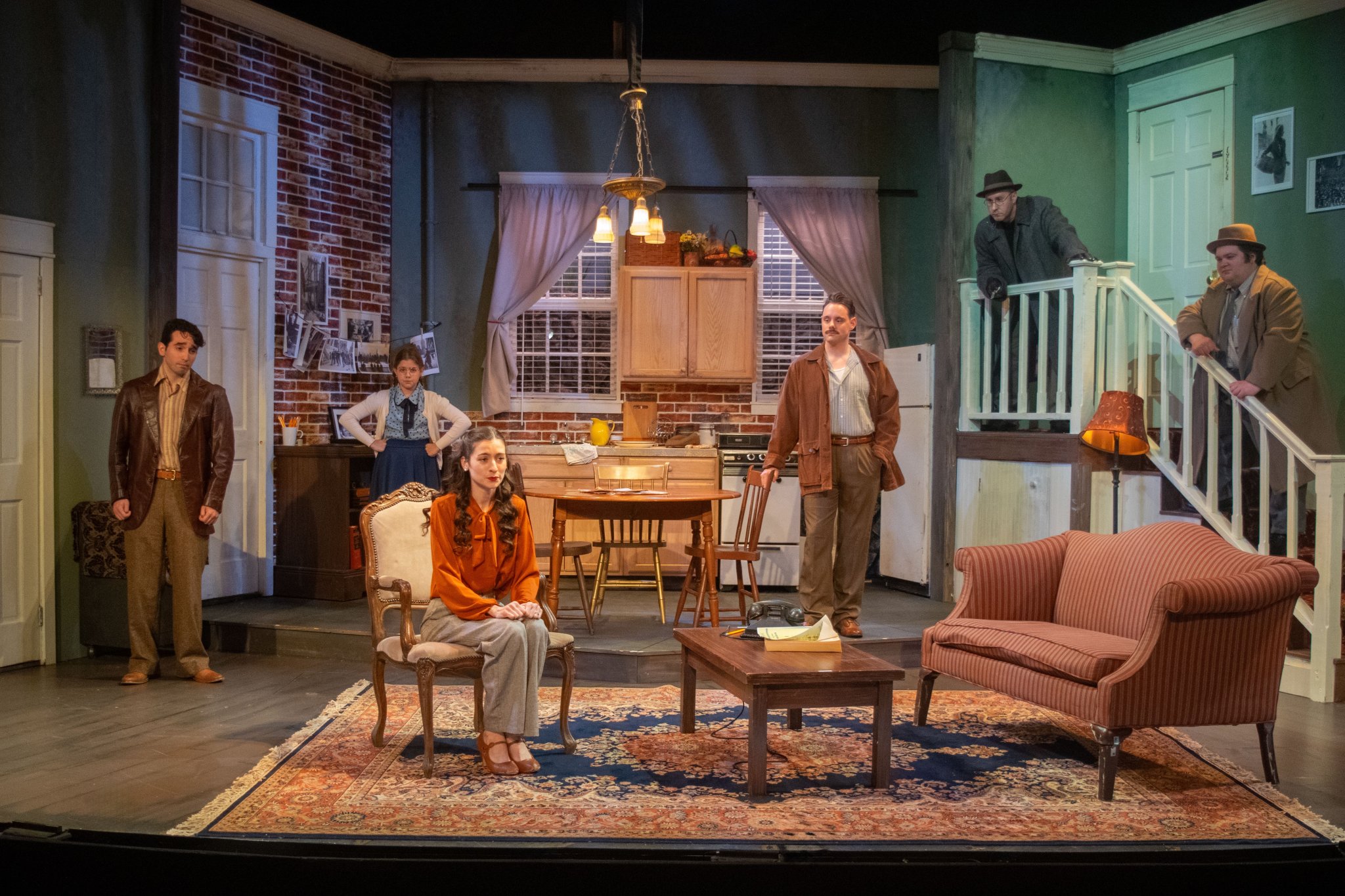 The cast of "Wait Until Dark" onstage at Theatre Three