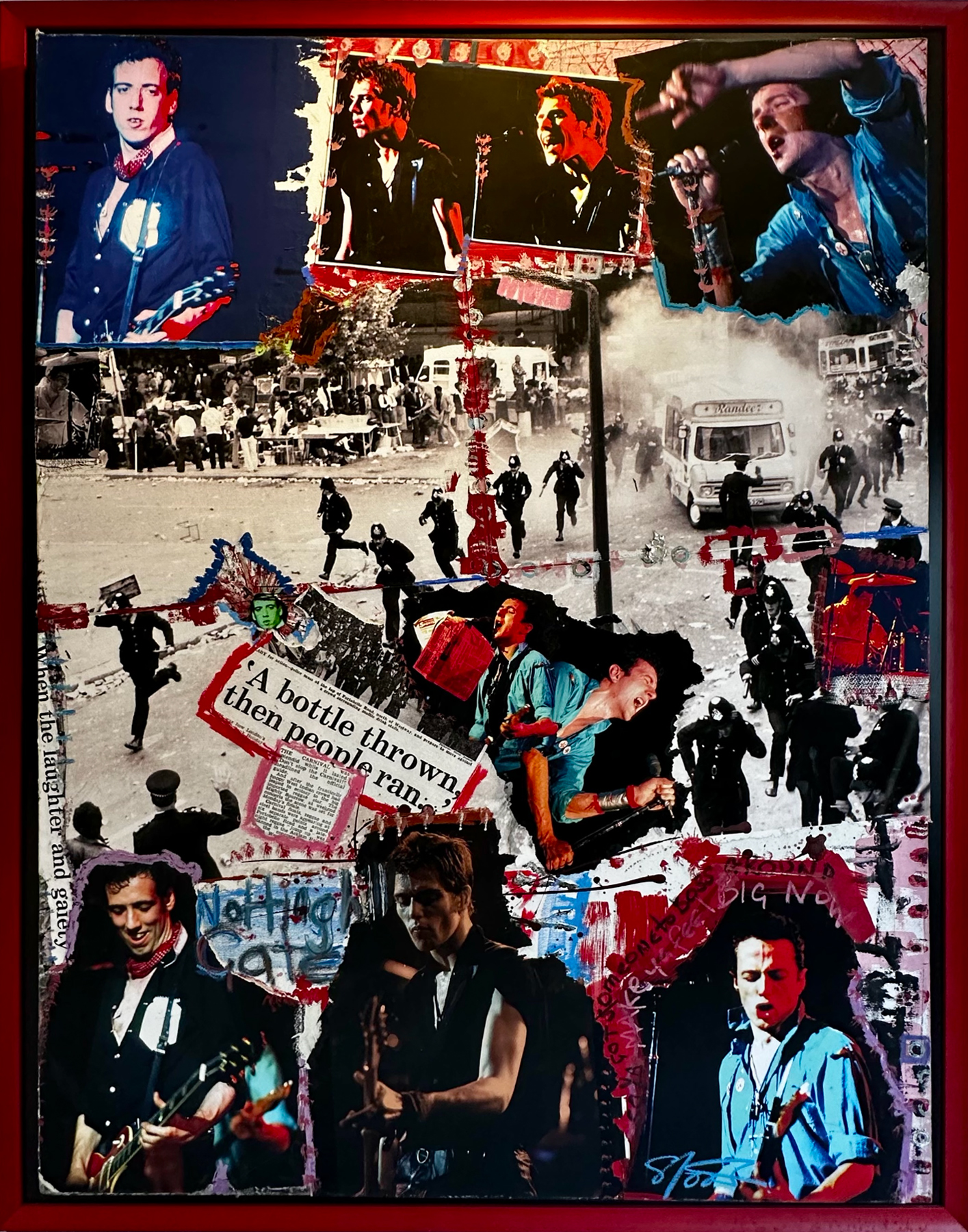 Steve Joester collage of The Clash - Mixed Media on Canvas, Courtesy The White Room Gallery