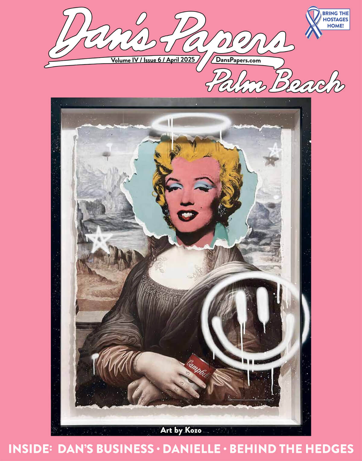 April 2025 Dan's Papers Palm Beach cover art by Kozo, Courtesy of DTR Modern Galleries