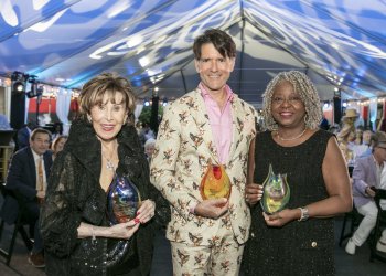 Winners Alyce Erickson, Terry Duffy, Verdenia Baker at Cultural Council Event
